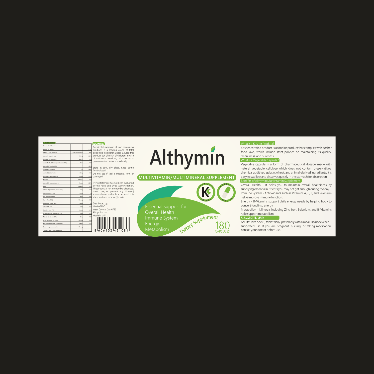 Label Design by Tijana M. for Healeaf LLC | Design #11648305