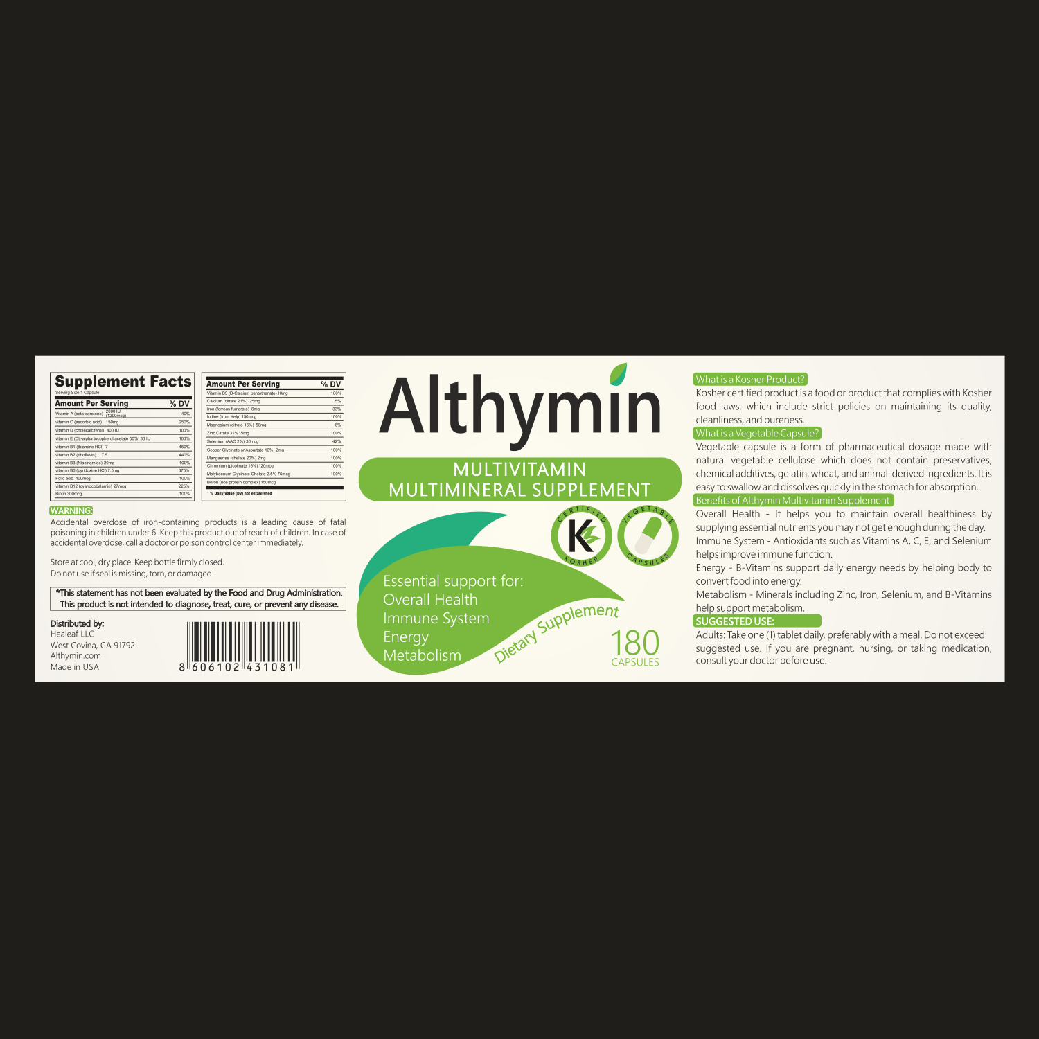 Label Design by Tijana M. for Healeaf LLC | Design #11664540
