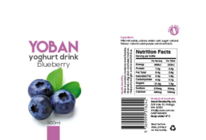 Yoban bottle Label (Yoghurt drink) | Packaging Design by Marta Sobczak 