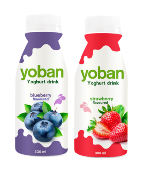 Yoban bottle Label (Yoghurt drink) | Packaging Design by Soluciones Creativas