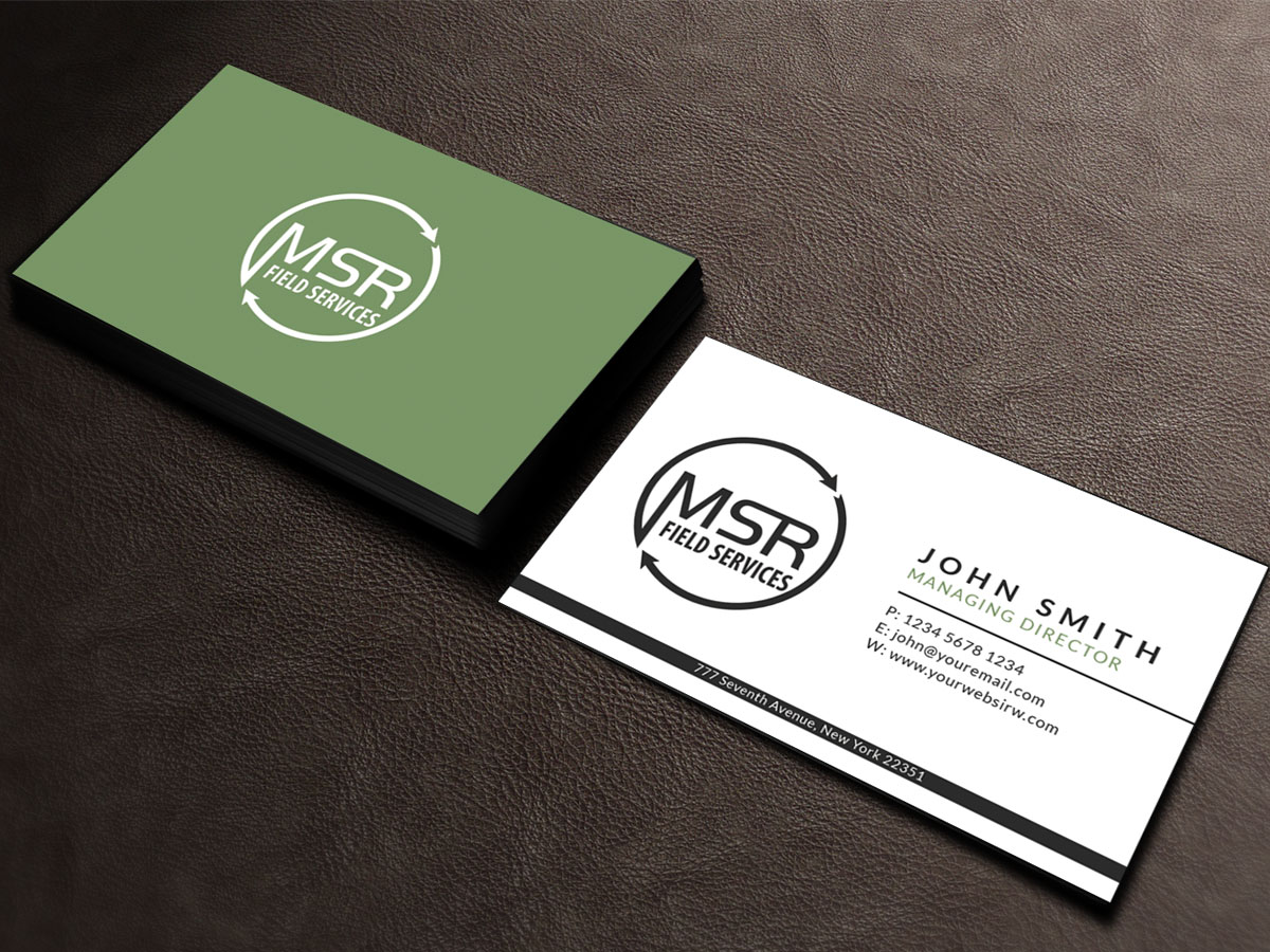 Business Card Design by Sandaruwan for MSR Field Services | Design #11659321