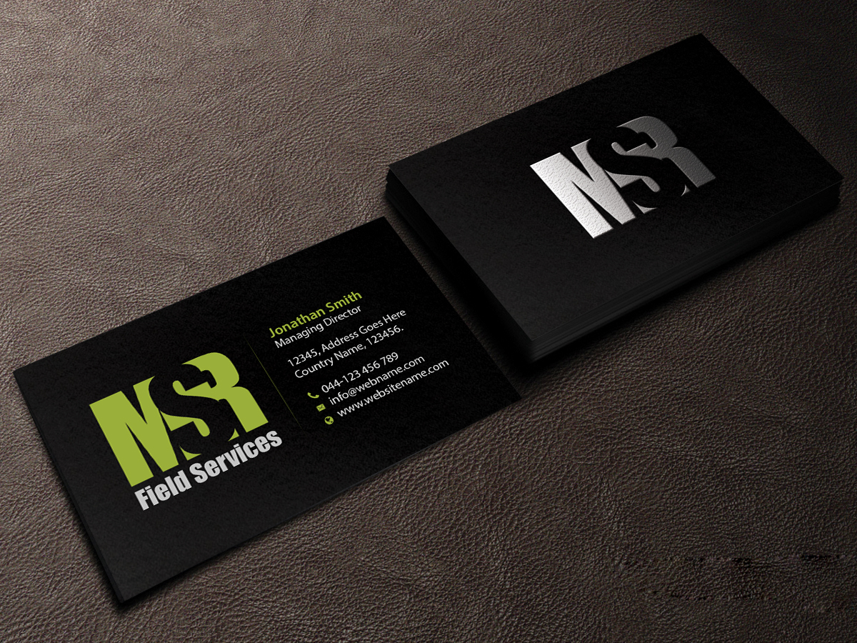 Business Card Design by Creations Box 2015 for MSR Field Services | Design #11663057