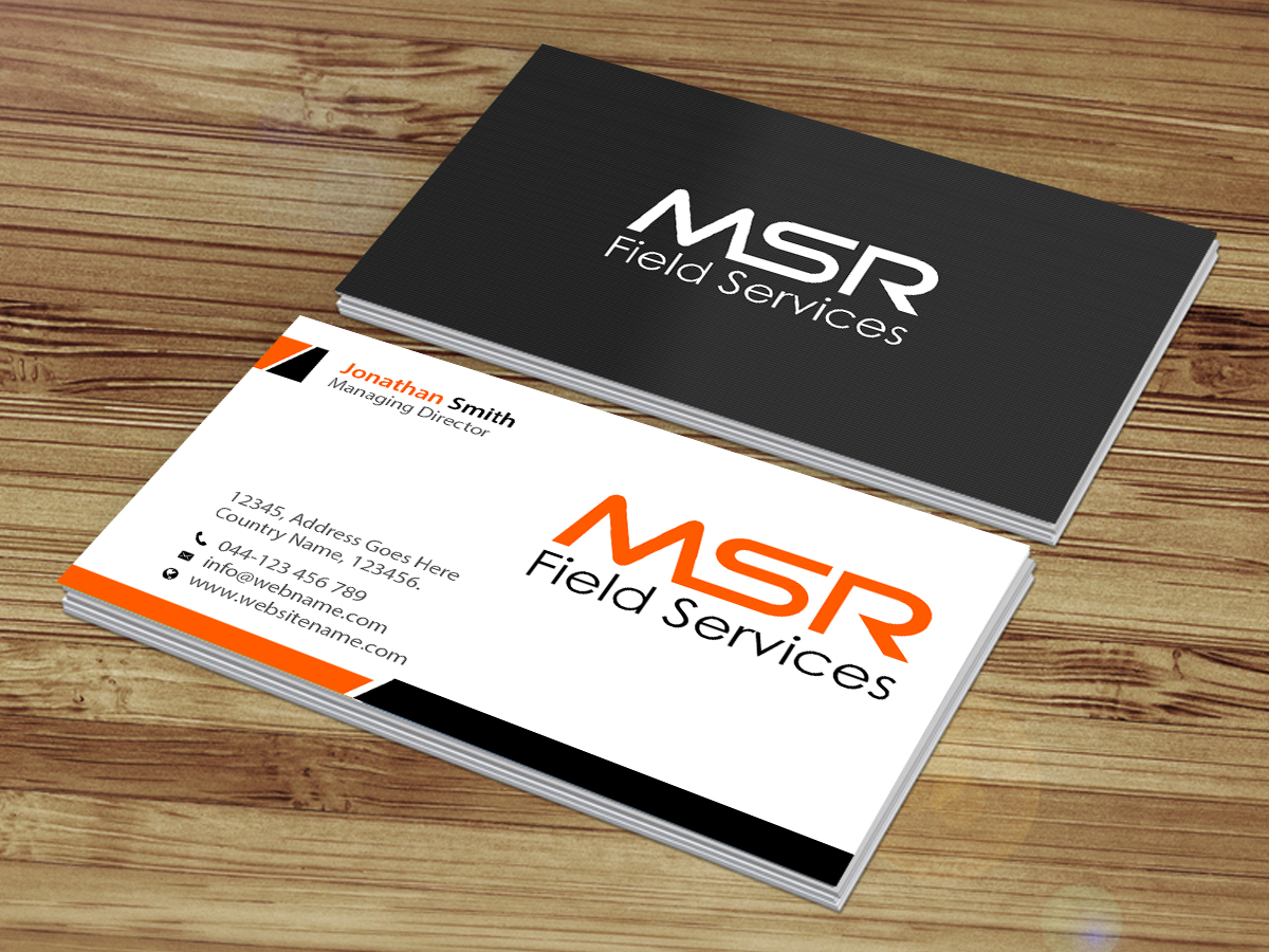 Business Card Design by Creations Box 2015 for MSR Field Services | Design #11663059