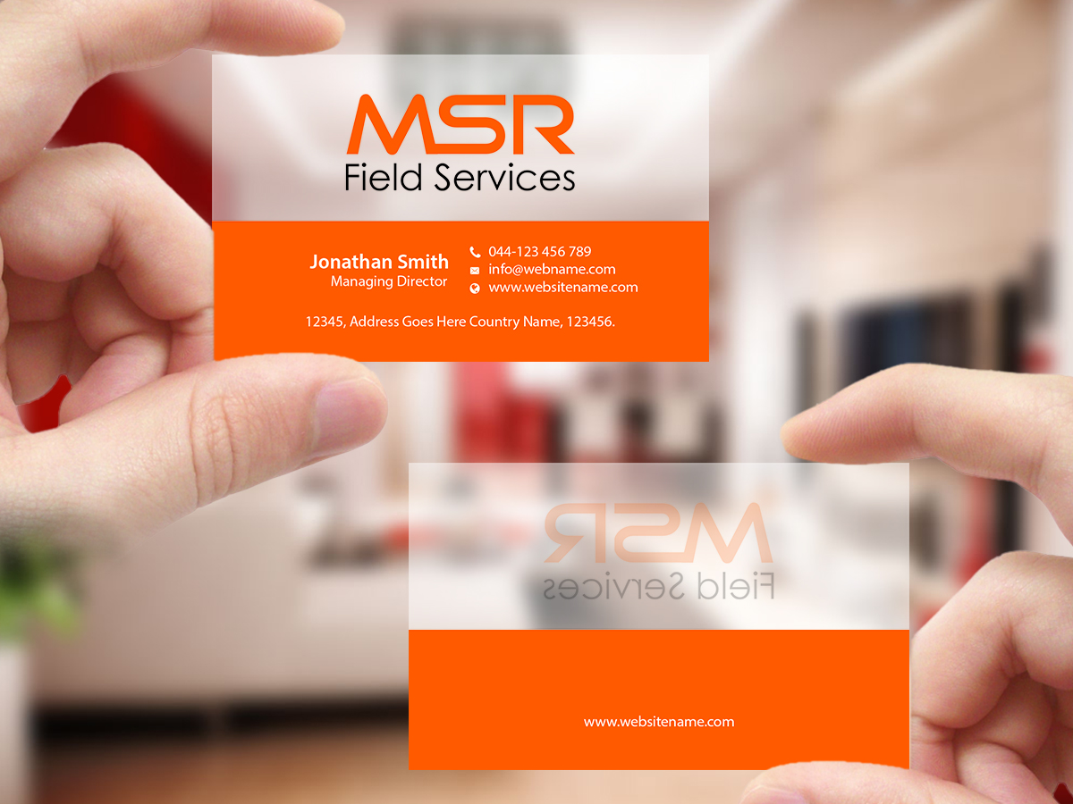 Business Card Design by Creations Box 2015 for MSR Field Services | Design #11663073