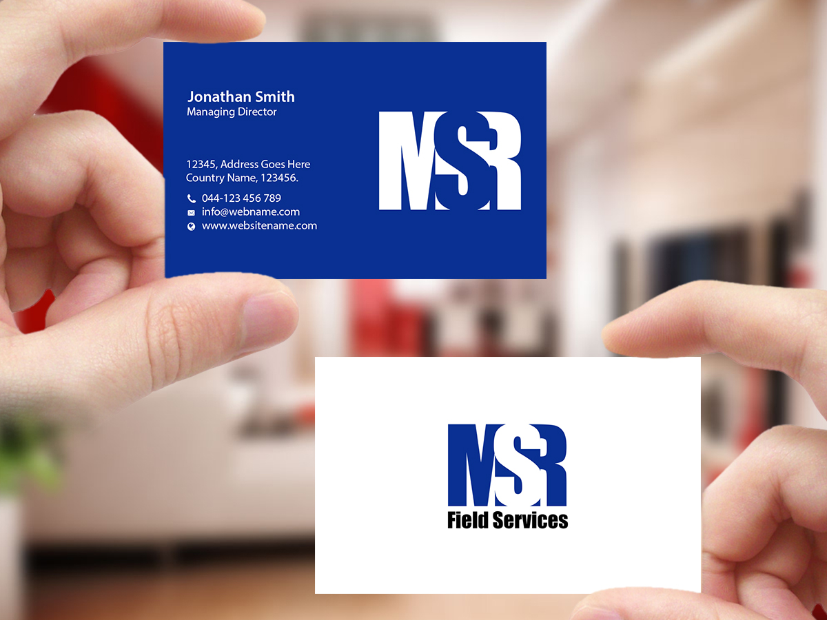 Business Card Design by Creations Box 2015 for MSR Field Services | Design #11663074