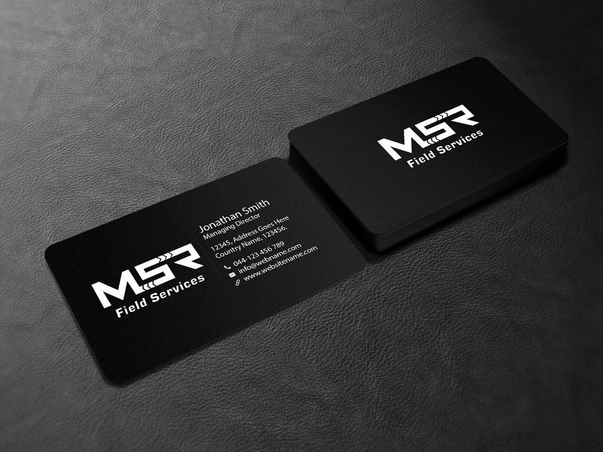 Business Card Design by Creations Box 2015 for MSR Field Services | Design #11663084
