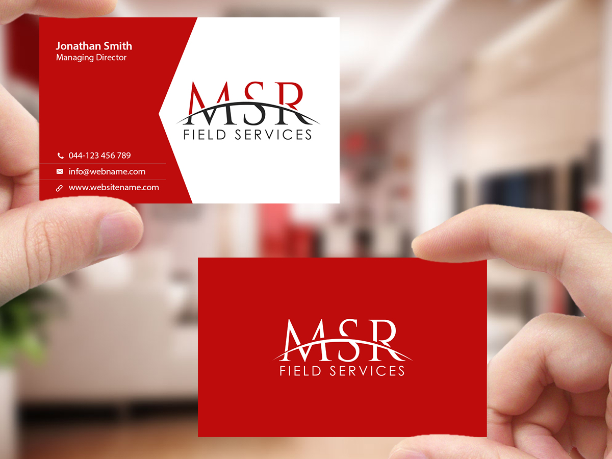 Business Card Design by Creations Box 2015 for MSR Field Services | Design #11663093