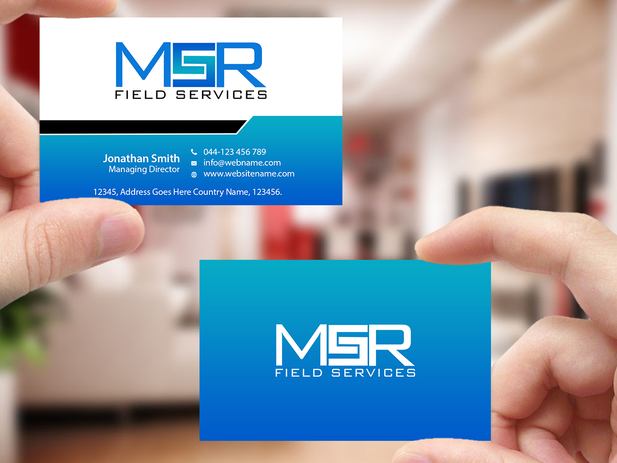 Business Card Design by Creations Box 2015 for MSR Field Services | Design #11663096