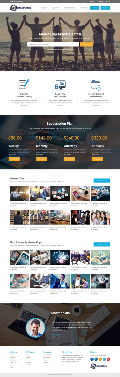 Web-Design von pb für mediaclips.com.ng | Design #11661815