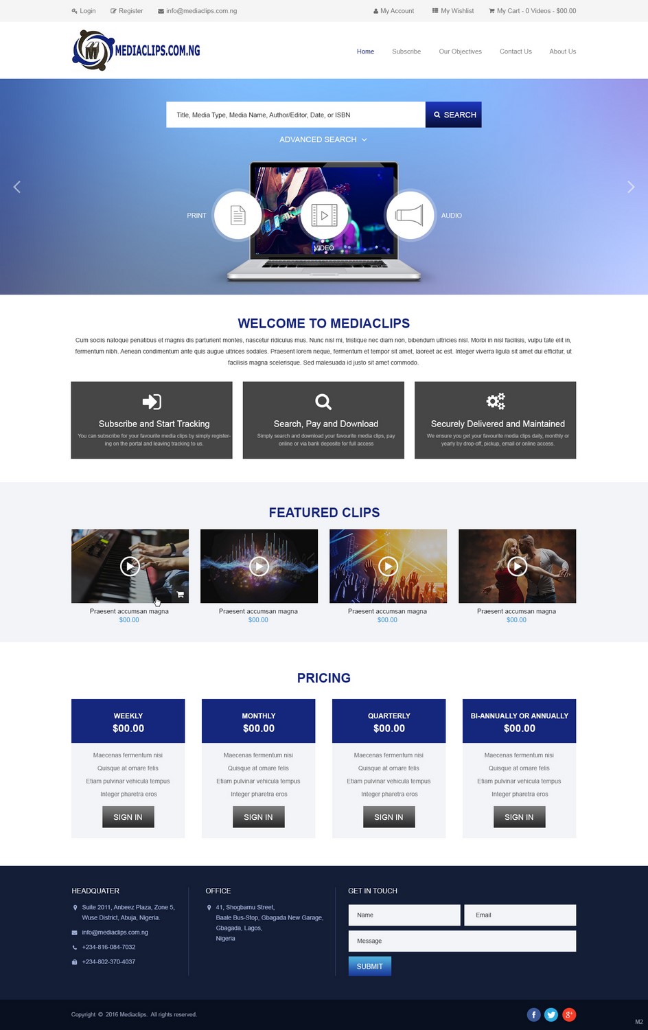 Web Design by pb for mediaclips.com.ng | Design #11661818