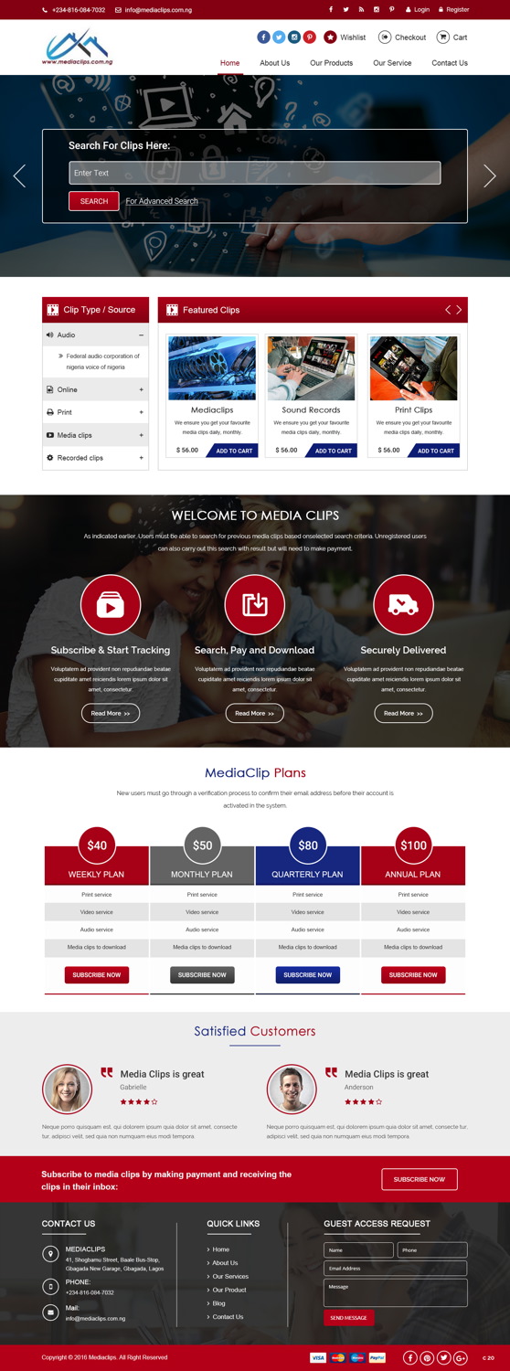 Web Design by pb for mediaclips.com.ng | Design #11707034
