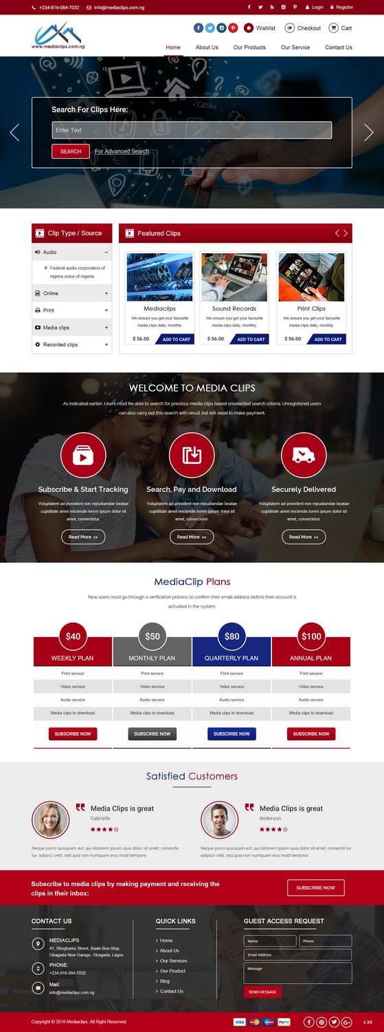 Web Design by pb for mediaclips.com.ng | Design #11717831
