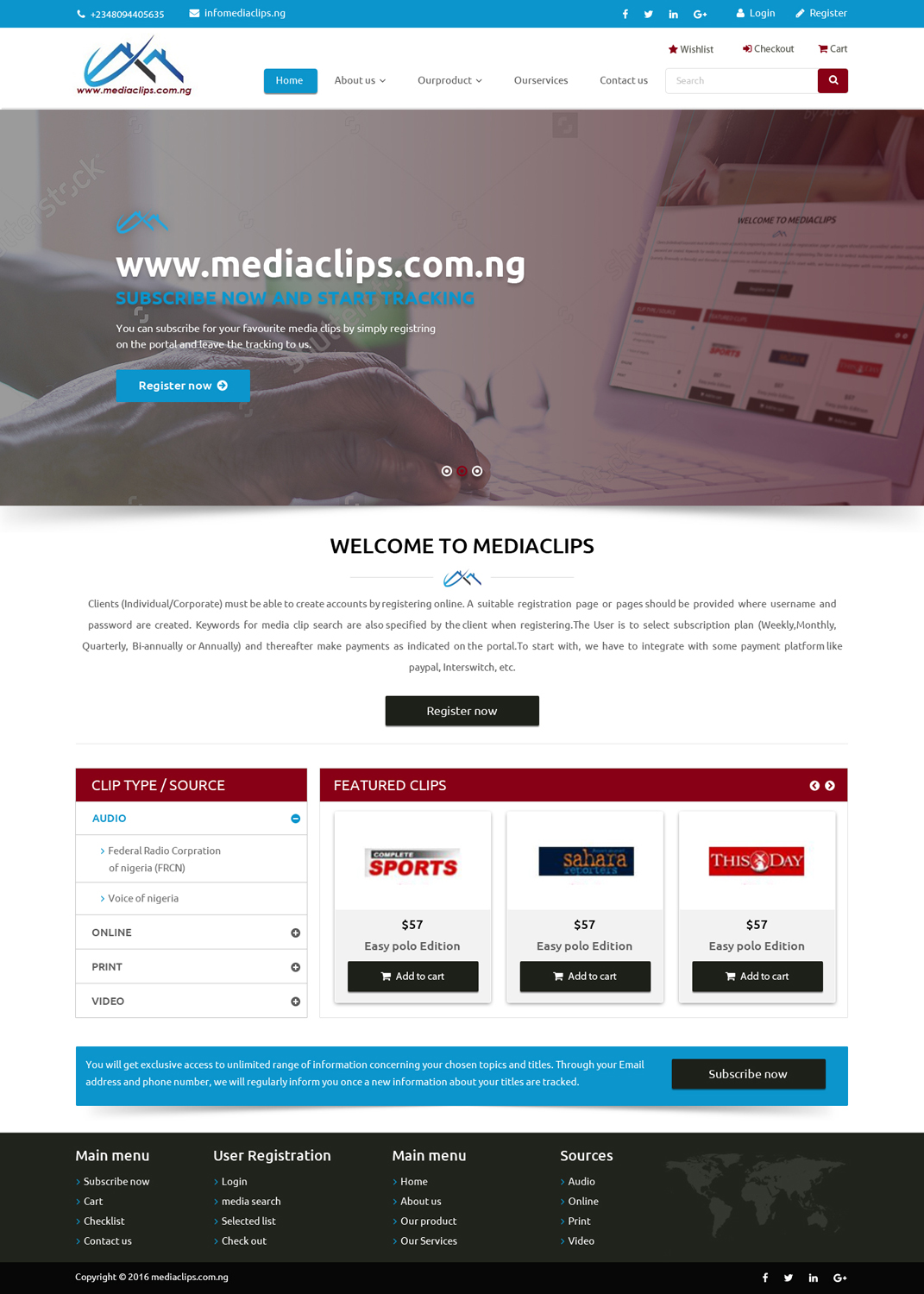Web Design by Techno Design for mediaclips.com.ng | Design #11667010
