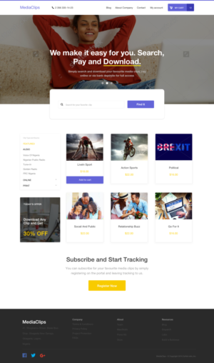 Web Design by ProOne for mediaclips.com.ng | Design: #11658878