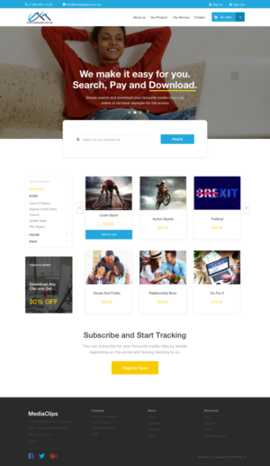Web Design by ProOne for mediaclips.com.ng | Design: #11664695