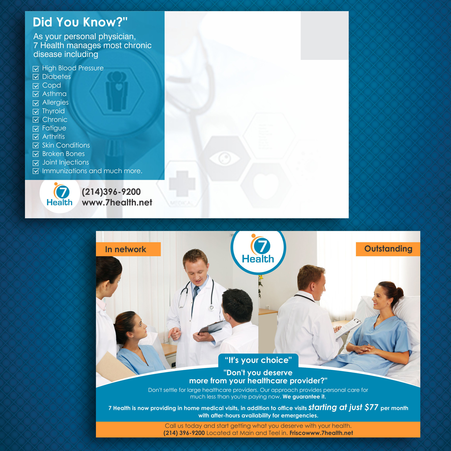 Postcard Design by uk for 7 Health | Design #12053873