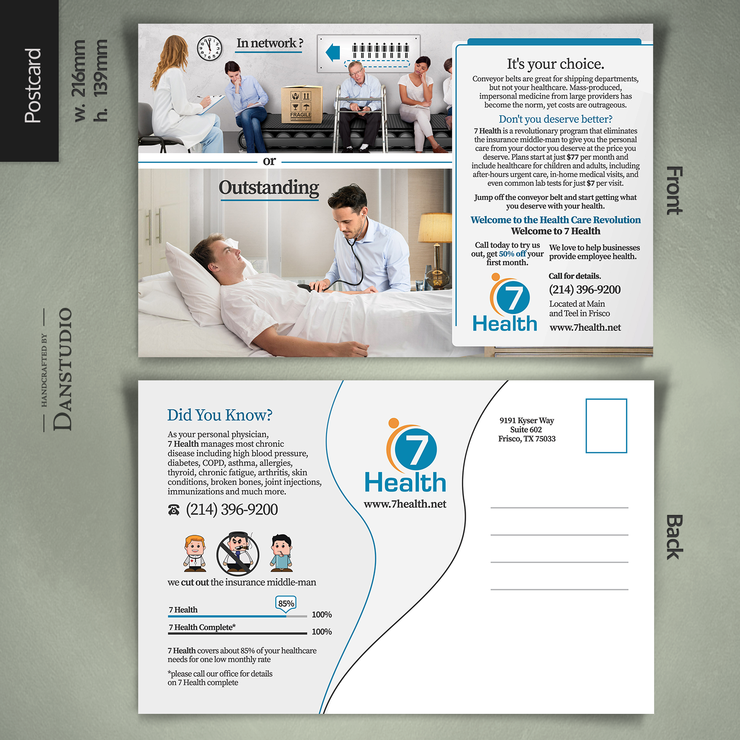 Postcard Design by danstudio for 7 Health | Design #12108160