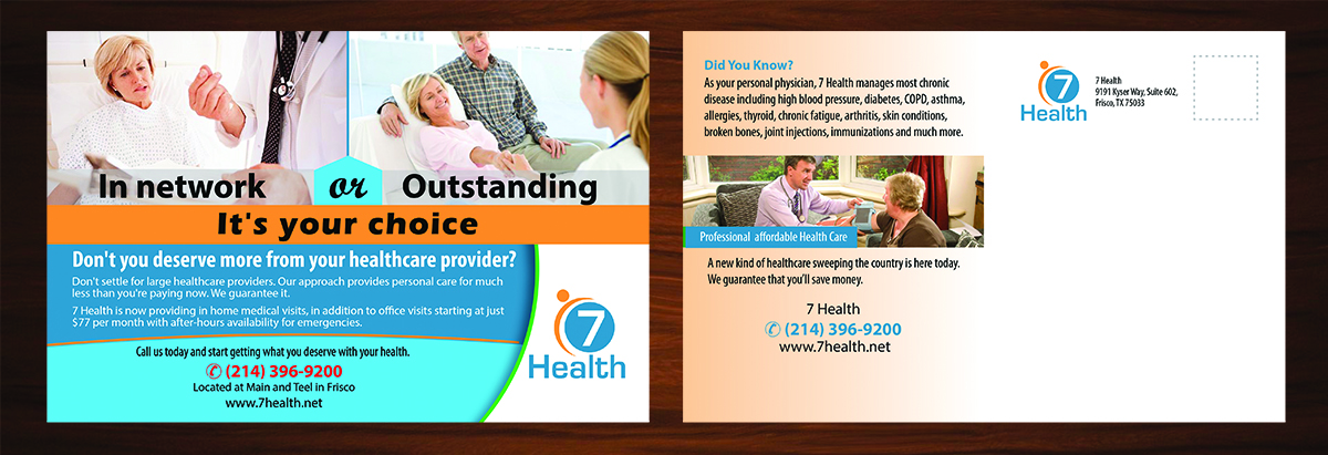 Postcard Design by Venus L. Penaflor for 7 Health | Design #12075418
