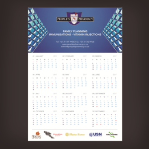 contemporary calendar for peoples pharmacy | Diseño de Impresos por DCARO