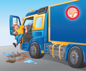 Baloise Insurance needs an updated illustration for truck drivers getting in and out of their truck | Illustration-Design von SangBlater