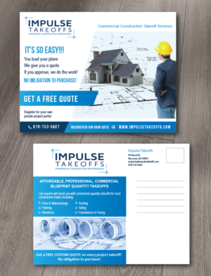 Postcard Design by alex989 for Impulse Flooring LLC. | Design: #11670651