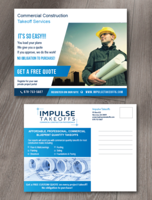 Postcard Design by alex989 for Impulse Flooring LLC. | Design: #11677458