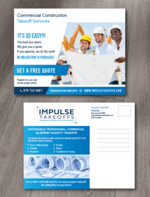 Postcard Design by alex989 for Impulse Flooring LLC. | Design: #11677461