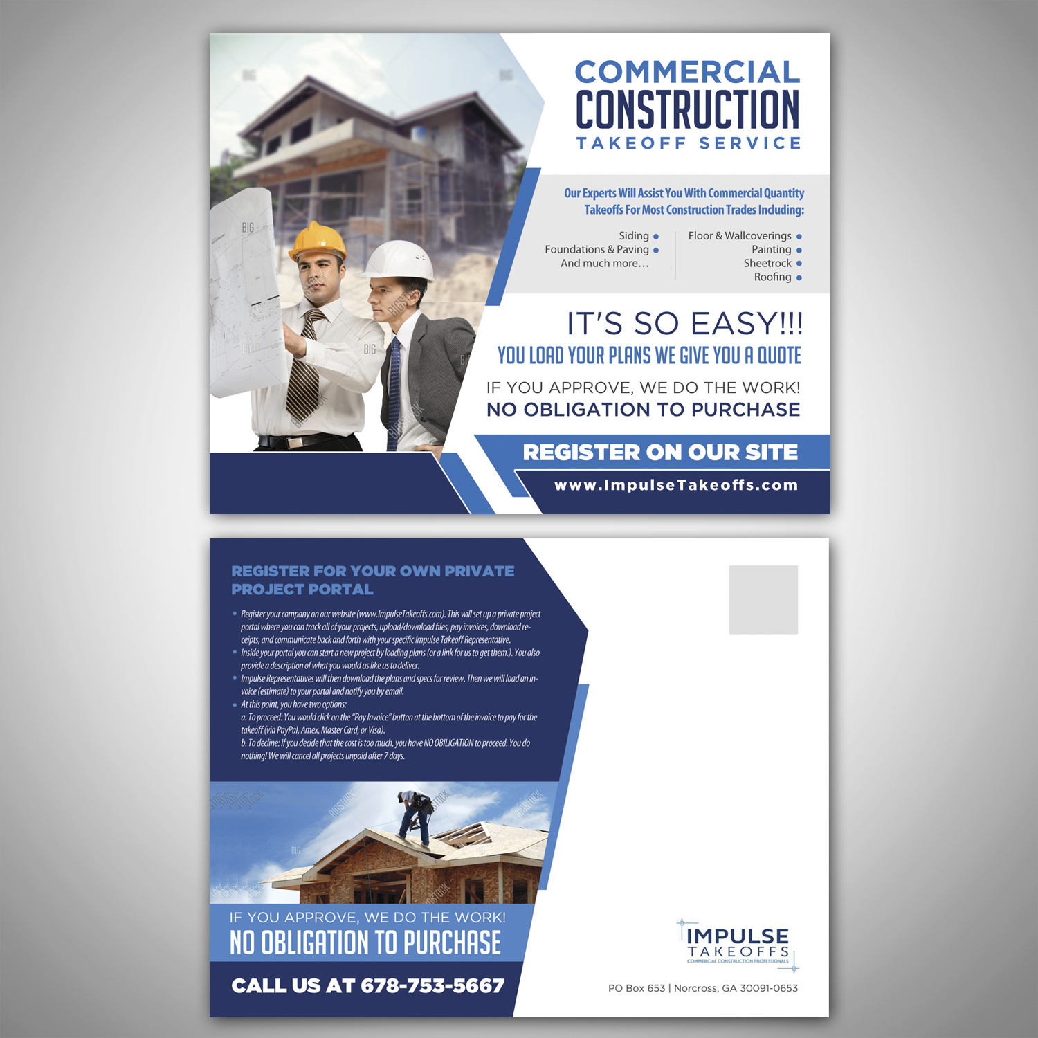 Postcard Design by debdesign for Impulse Flooring LLC. | Design #11711234