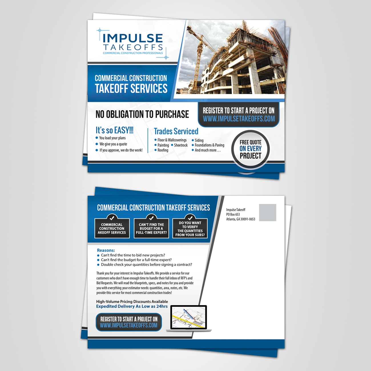 Postcard Design by debdesign for Impulse Flooring LLC. | Design #11734444