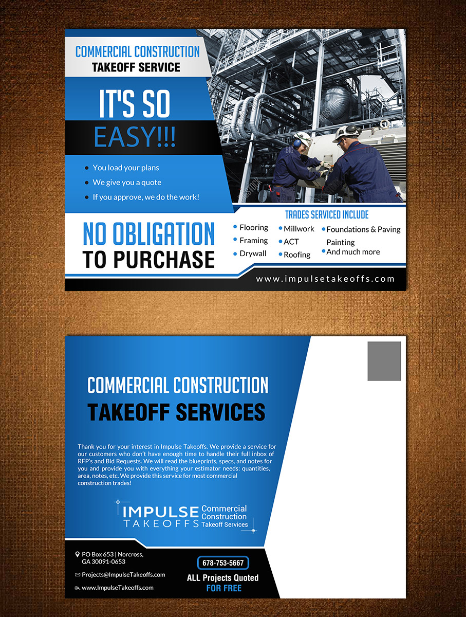 Postcard Design by creative.bugs for Impulse Flooring LLC. | Design #11684936
