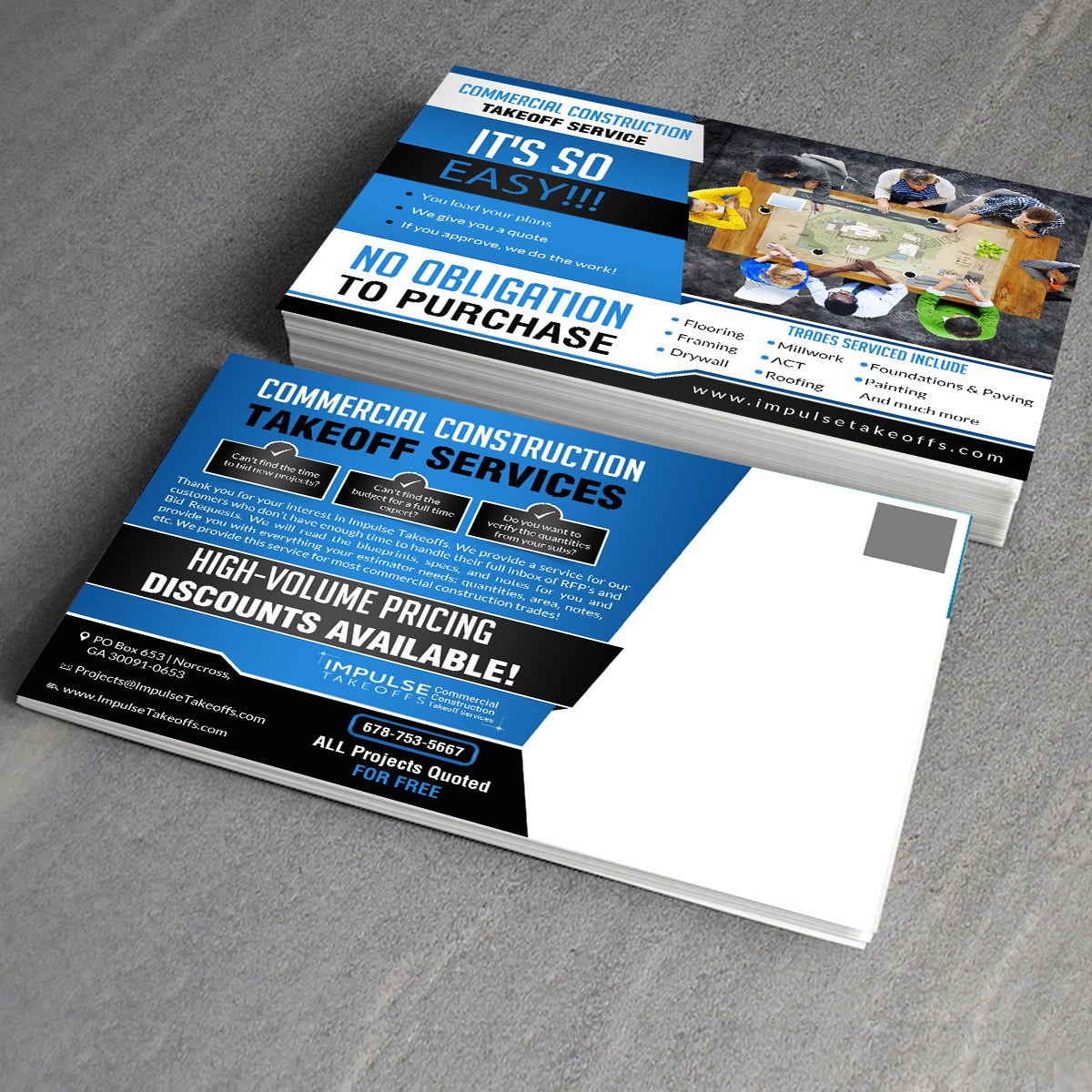 Diseño de Postal por creative.bugs para Impulse Flooring LLC. | Diseño #11693547