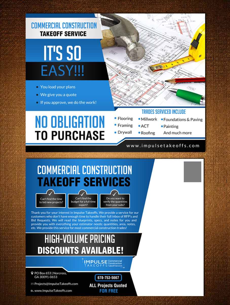 Diseño de Postal por creative.bugs para Impulse Flooring LLC. | Diseño #11710958