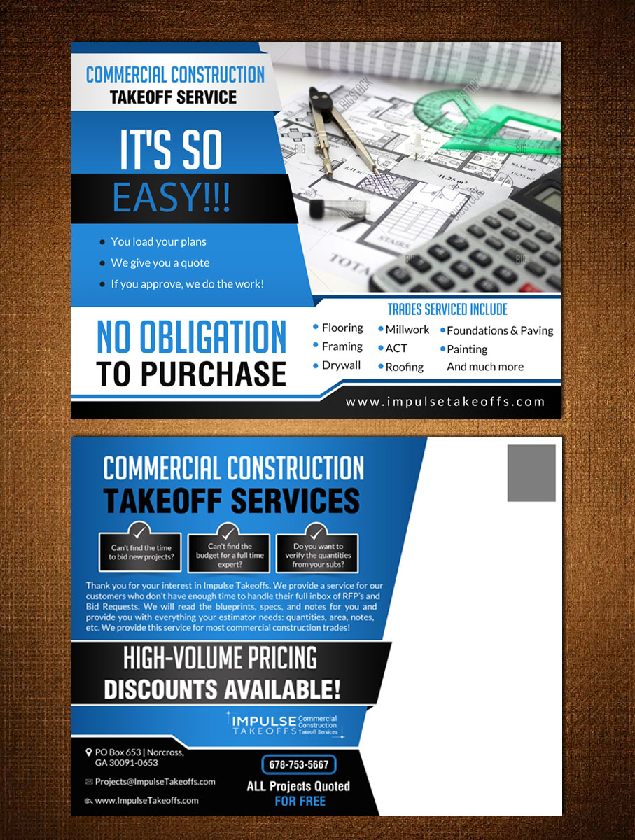 Design de Carte Postale par creative.bugs pour Impulse Flooring LLC. | Design #11710959