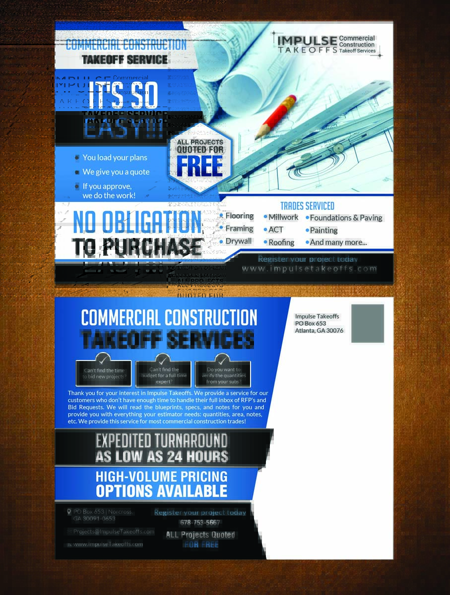 Design de Carte Postale par creative.bugs pour Impulse Flooring LLC. | Design #11758173