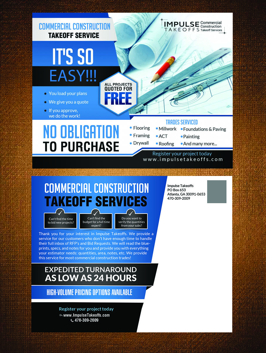 Postcard Design by creative.bugs for Impulse Flooring LLC. | Design #11764601
