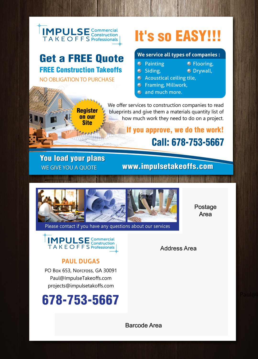 Design de Carte Postale par meet007 pour Impulse Flooring LLC. | Design #11756471