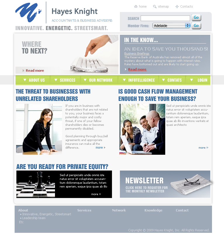 Web Design by Urban Ad for Hayes Knight | Design #26505