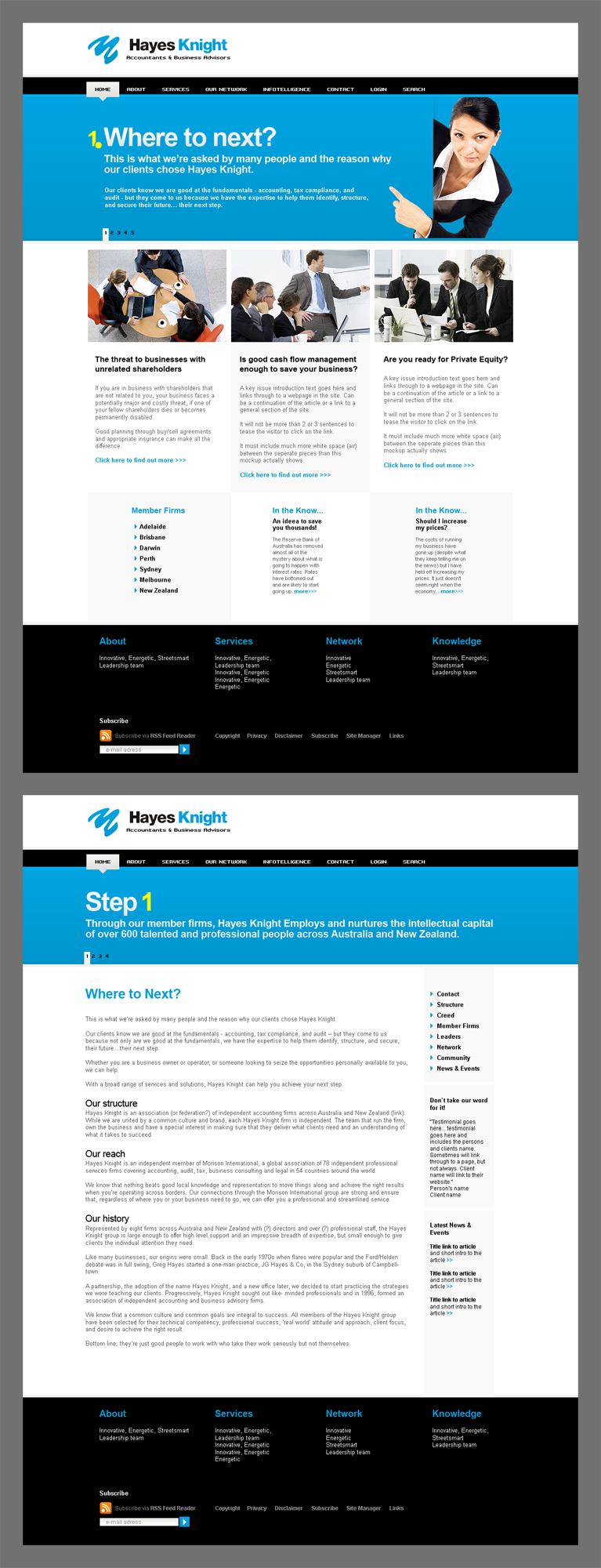 Web Design by In2Graphics for Hayes Knight | Design #26472