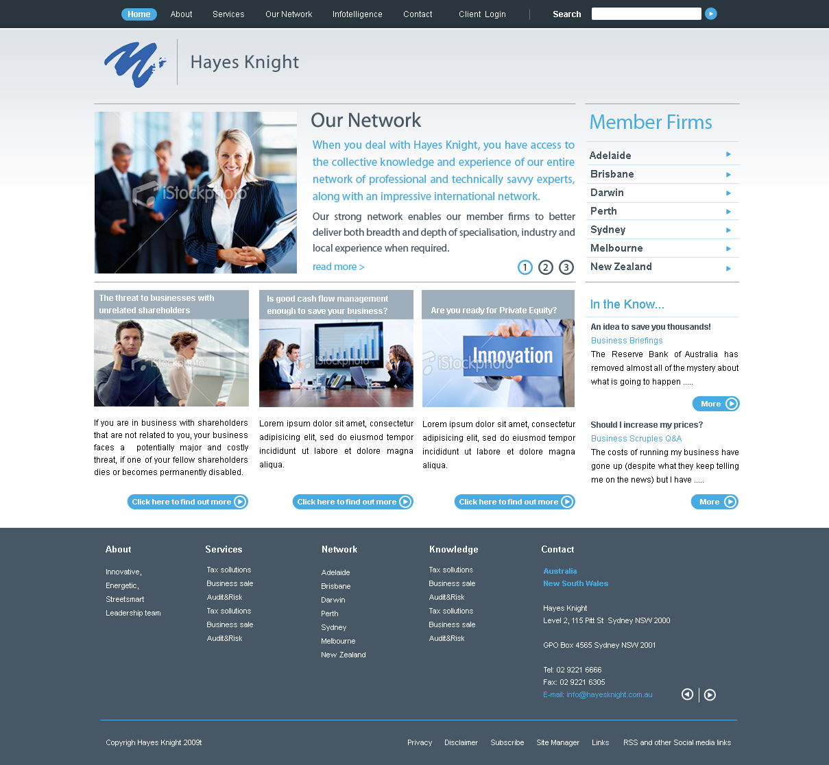 Web Design by Cardo Studio for Hayes Knight | Design #26332