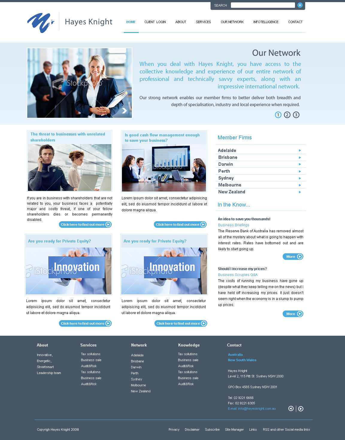 Web Design by Cardo Studio for Hayes Knight | Design #26333