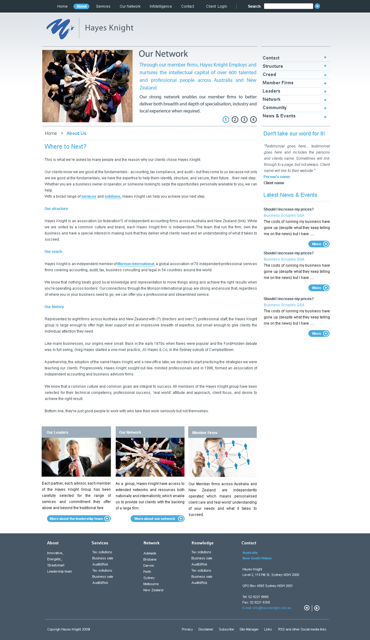 Web Design by Cardo Studio for Hayes Knight | Design #26334