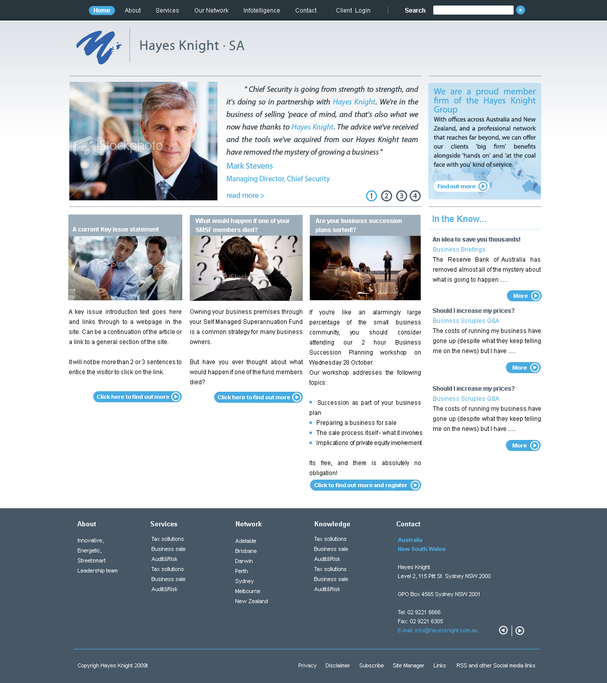 Web Design by Cardo Studio for Hayes Knight | Design #26338