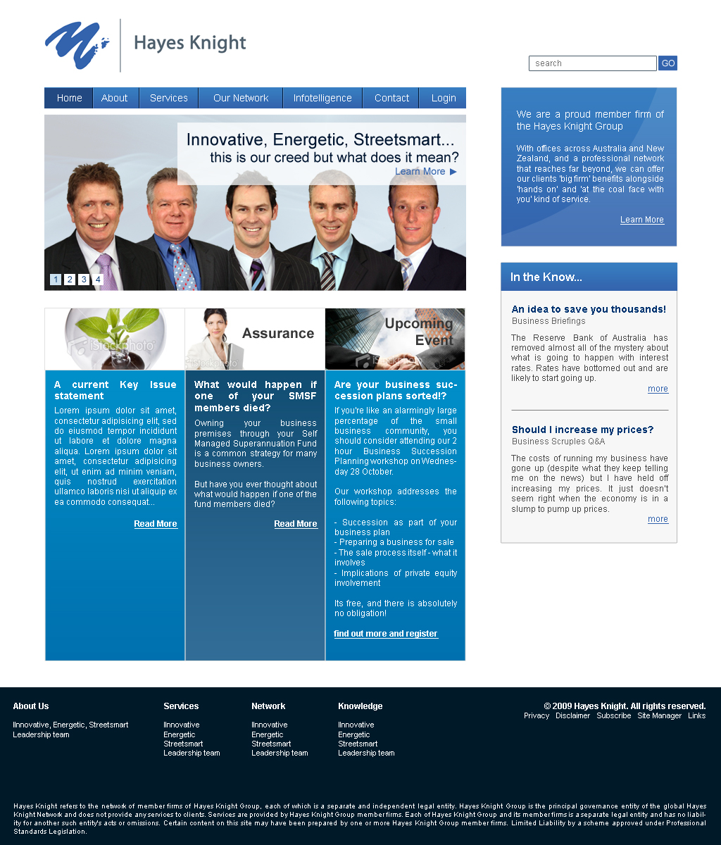 Web Design by mincedfruits for Hayes Knight | Design #25923
