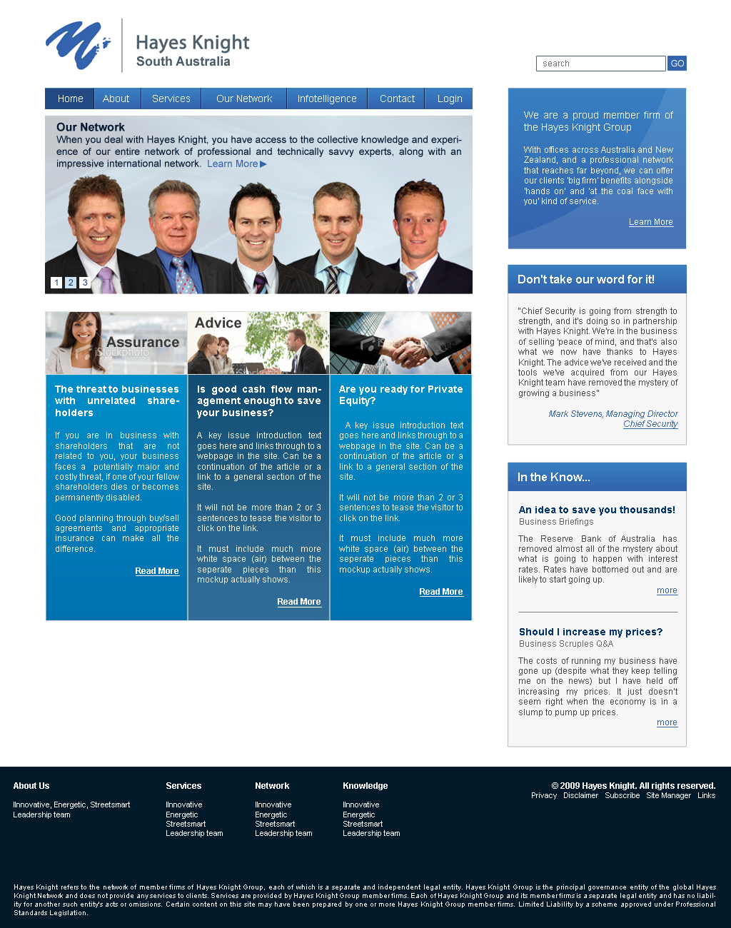 Web Design by mincedfruits for Hayes Knight | Design #26527