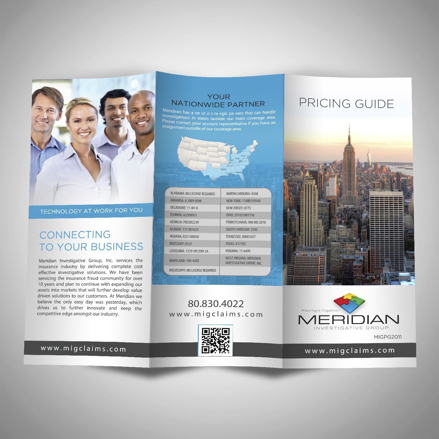 Brochure Design by debdesign for Meridian Investigative Group, Inc. | Design #11678444