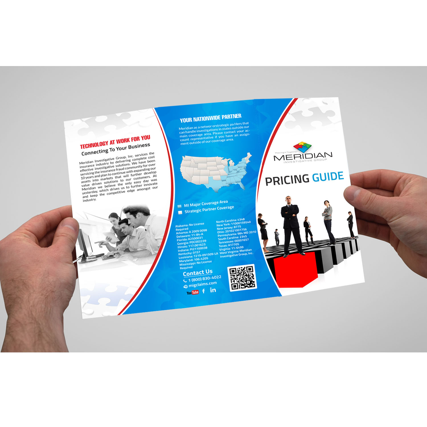 Brochure Design by debdesign for Meridian Investigative Group, Inc. | Design #11713990