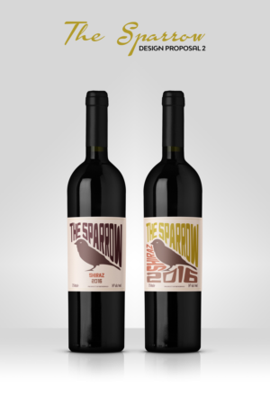 Design wine label. Brand name The Sparrow | Label Design by eduard131