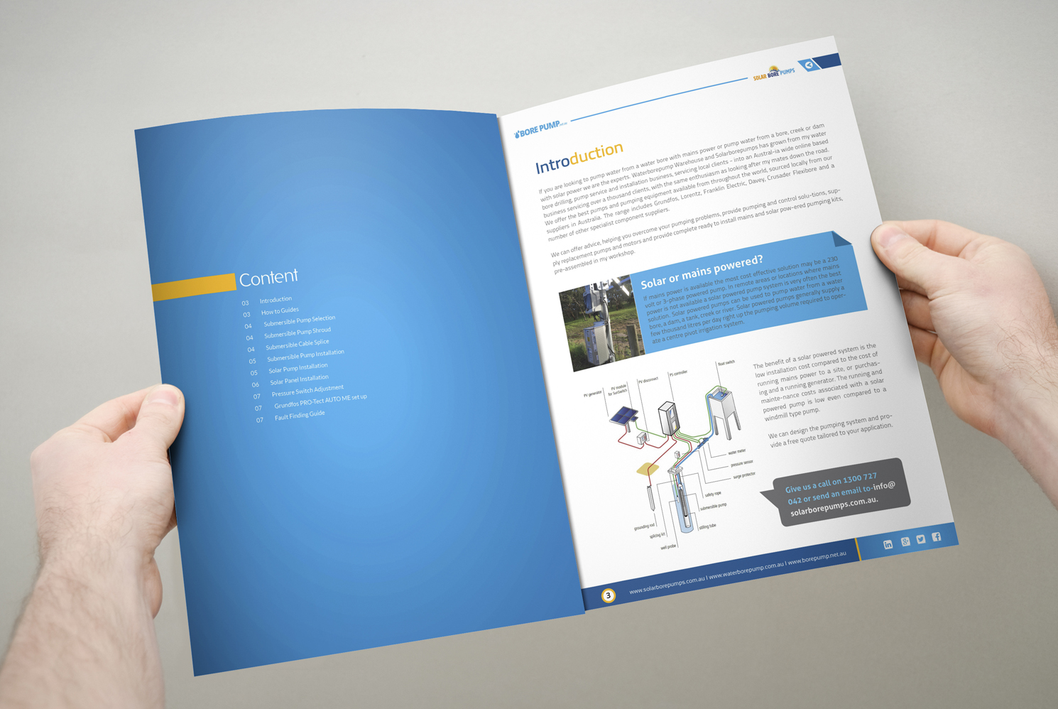 Brochure Design by iTech Graphics for Waterborepump Warehouse, Solarborepumps | Design #11677443