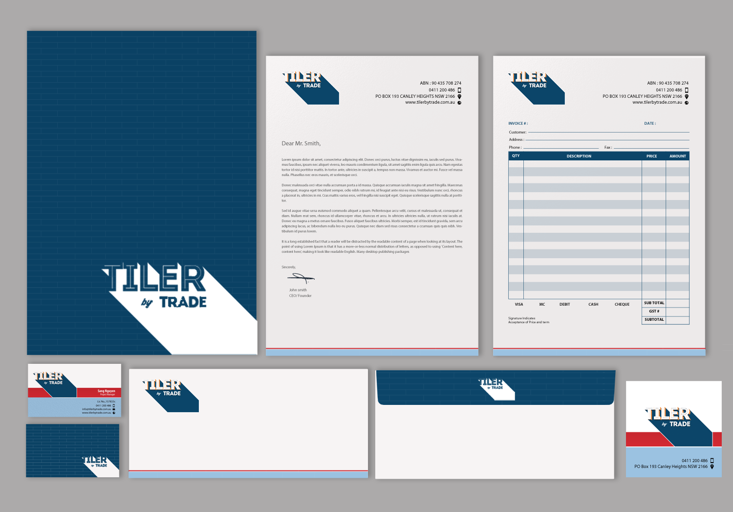 Stationery Design by chandrayaan.creative for Tiler by trade | Design #11739153