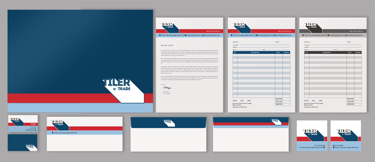 Stationery Design by chandrayaan.creative for Tiler by trade | Design #11746407